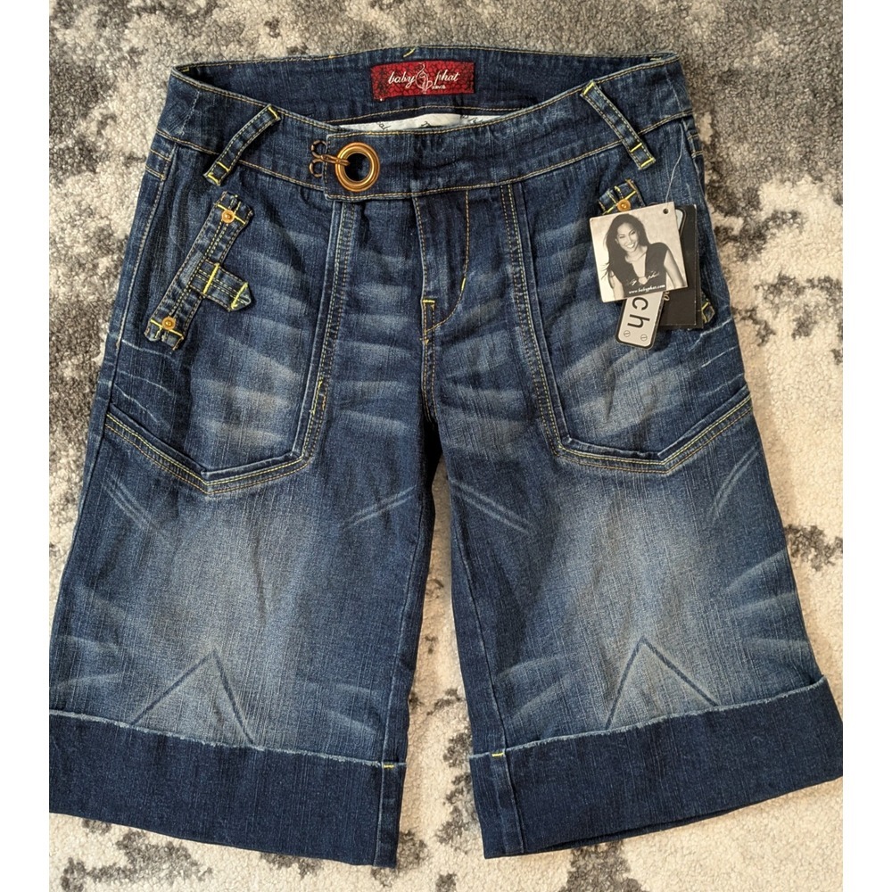 NWT Baby Phat Denim Shorts Women's Size 9 Blue Distressed Vintage‎ Y2K